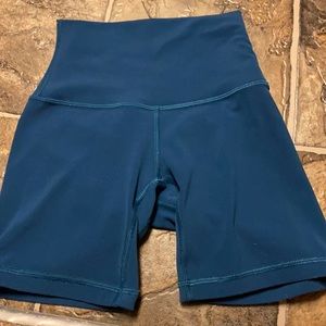 Teal/blueish align lululemon biker shorts